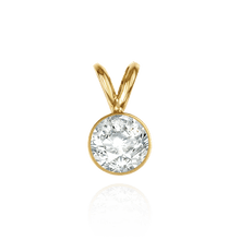 Load image into Gallery viewer, ITI NYC Round Tapered Bezel Pendant with Airline in 14K Gold (3.60 mm - 8.00 mm)
