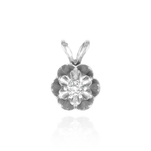 ITI NYC Round Six Prong Buttercup In Reflector Pendants in 14K Gold (2.00 mm - 4.00 mm)