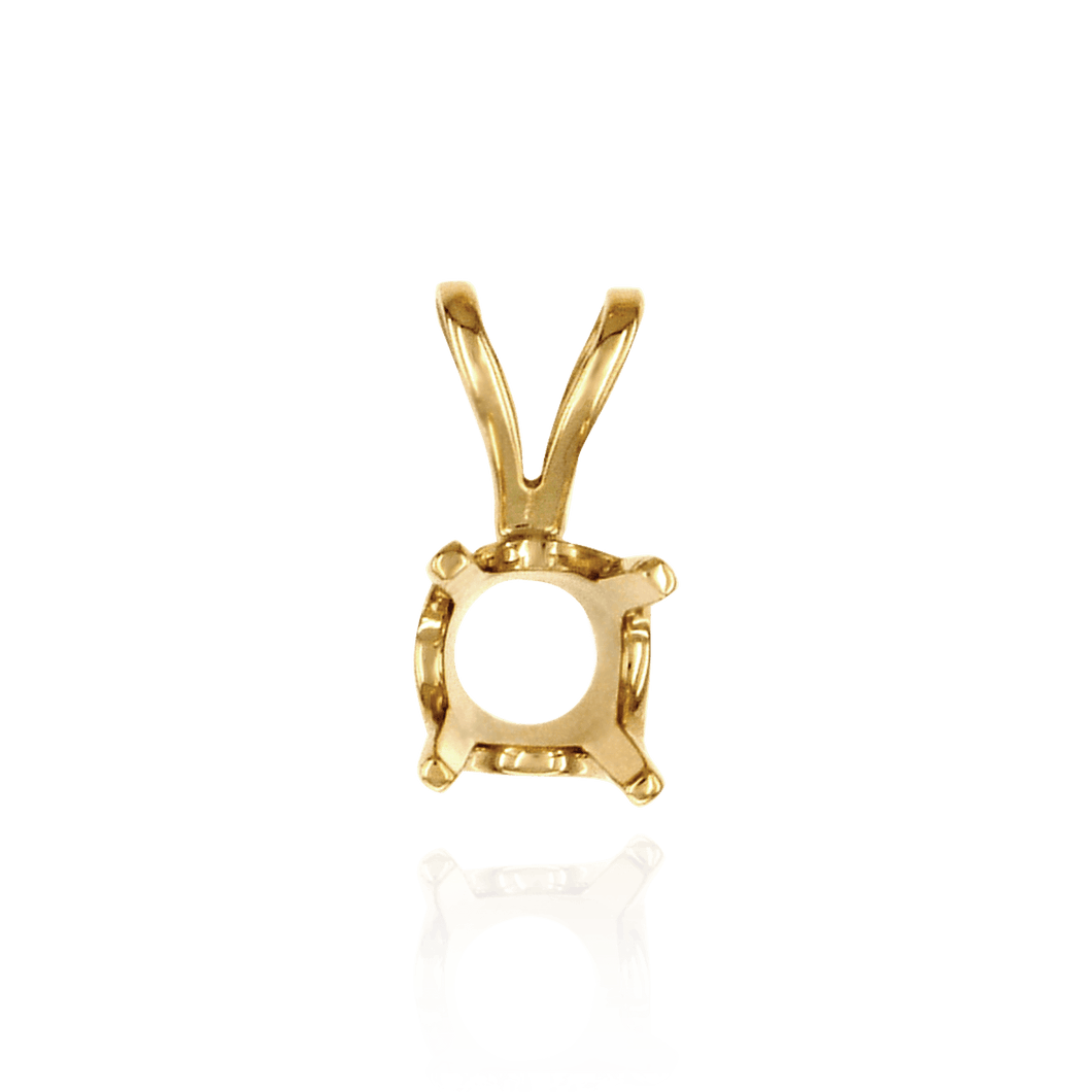 14K Gold ITI NYC Round Four Prong Standard Pendants in 14K Gold (1.75 mm - 8.00 mm)