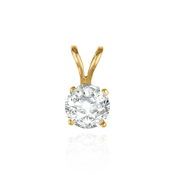 14K Gold ITI NYC Round Four Prong Standard Pendants in 14K Gold (1.75 mm - 8.00 mm)