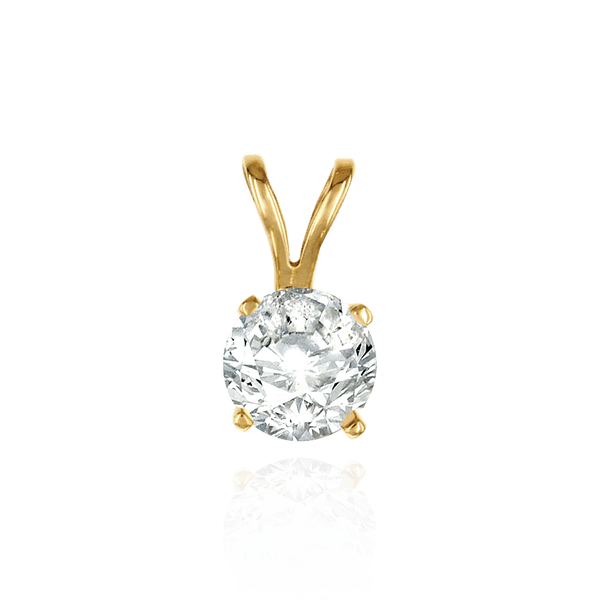ITI NYC Round Four Prong Standard Pendants in 14K Gold (2.00 mm - 8.00 mm)