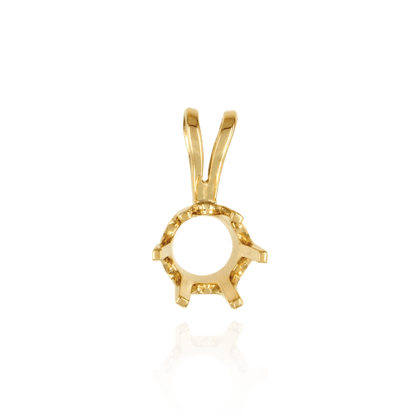 ITI NYC Round Six Prong Standard Pendants in 14K Gold (1.75 mm - 8.00 mm)