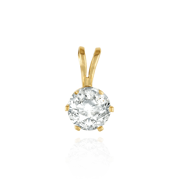 ITI NYC Round Six Prong Standard Pendants in 14K Gold (1.75 mm - 8.00 mm)