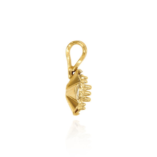 ITI NYC Round Seven Stone Cluster In Reflector Pendants in 14K Gold (7 x 1.30 mm - 7 x 2.00 mm)