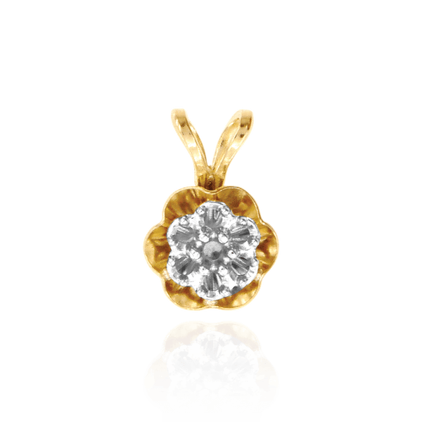 14TT Gold ITI NYC Round Seven Stone Cluster In Reflector Pendants in 14K Gold (7 x 1.30 mm - 7 x 2.00 mm)