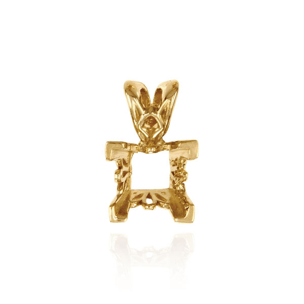ITI NYC Square V-End Filigree Pendants in 14K Gold (4.00 mm - 12.00 mm)