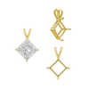 ITI NYC Square Four Prong Double Wire Pendants in 14K Gold (3.00 mm - 5.50 mm)
