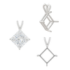 ITI NYC Square Four Prong Double Wire Pendants in 14K Gold (3.00 mm - 5.50 mm)