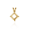 ITI NYC Square Four Prong Double Wire Pendants in 14K Gold (3.00 mm - 5.50 mm)