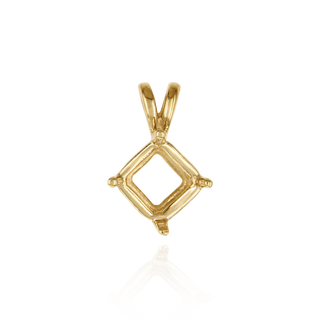 ITI NYC Square Four Prong Double Wire Pendants in 14K Gold (3.00 mm - 5.50 mm)