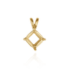 ITI NYC Square Four Prong Double Wire Pendants in 14K Gold (3.00 mm - 5.50 mm)