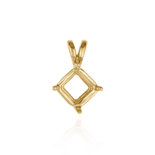 Load image into Gallery viewer, 14K Gold, 18K ITI NYC Square Four Prong Double Wire Pendants in 18K Gold (3.00 mm - 5.50 mm)
