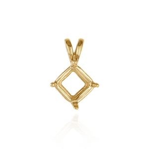 14K Gold, 18K ITI NYC Square Four Prong Double Wire Pendants in 18K Gold (3.00 mm - 5.50 mm)