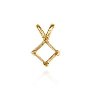 14K Gold ITI NYC Square V-End Double Flat Wire Pendants in 14K Gold (2.50 mm - 5.00 mm)