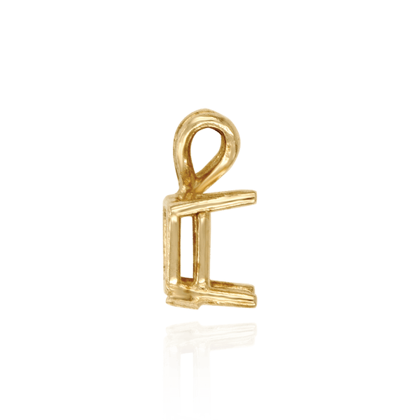 ITI NYC Square Four Prong Double Wire Pendants in 14K Gold (2.50 mm - 10.25 mm)