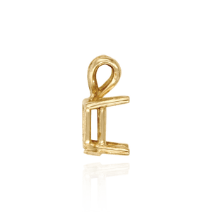 14K Gold ITI NYC Square Four Prong Double Wire Pendants in 14K Gold (2.50 mm - 10.25 mm)