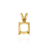 ITI NYC Square Four Prong Double Wire Pendants in 14K Gold (2.50 mm - 10.25 mm)