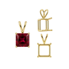 ITI NYC Square Four Prong Double Wire Pendants in 14K Gold (2.50 mm - 10.25 mm)