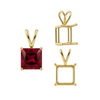 ITI NYC Square Four Prong Double Wire Pendants in 14K Gold (2.50 mm - 10.25 mm)