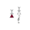 ITI NYC Triangle Shape V-End Pendants With 3 Accents in Sterling Silver (3.00 mm - 9.00 mm)