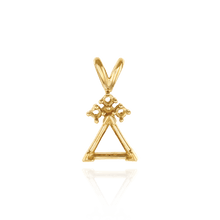 Load image into Gallery viewer, 14K Gold ITI NYC Triangle Shape V-End Pendants With 3 Accents in 14K Gold (3.00 mm - 9.00 mm)
