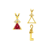 ITI NYC Triangle Shape V-End Pendants With 3 Accents in 14K Gold (3.00 mm - 9.00 mm)