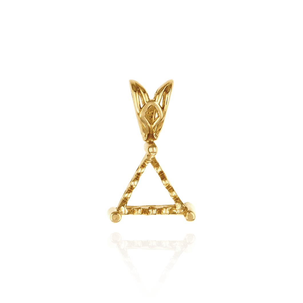 14K Gold ITI NYC Triangle Shape Three Prong Filigree Pendants in 14K Gold (3.00 mm - 9.50 mm)