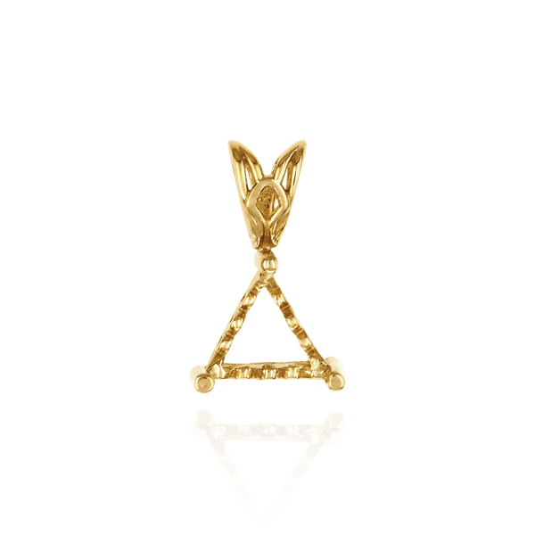 ITI NYC Triangle Shape Three Prong Filigree Pendants in 14K Gold (3.00 mm - 9.00 mm)