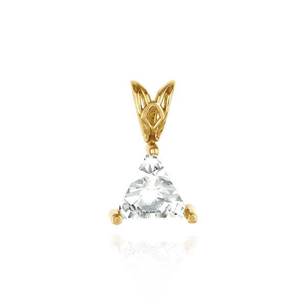 ITI NYC Triangle Shape Three Prong Filigree Pendants in 14K Gold (3.00 mm - 9.00 mm)