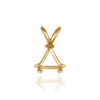 14K Gold ITI NYC Triangle Shape Three Twin Prong Pendants in 14K Gold (3.50 mm - 9.50 mm)