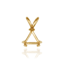 Load image into Gallery viewer, 14K Gold ITI NYC Triangle Shape Three Twin Prong Pendants in 14K Gold (3.50 mm - 9.50 mm)
