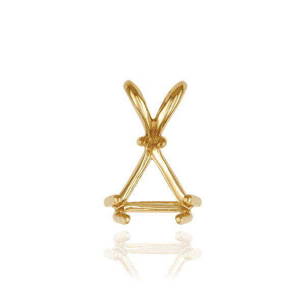 14K Gold ITI NYC Triangle Shape Three Twin Prong Pendants in 14K Gold (3.50 mm - 9.50 mm)