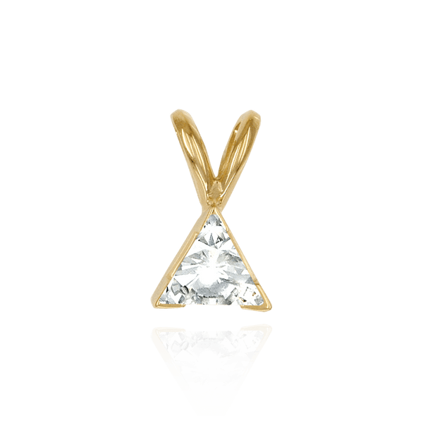 14K Gold ITI NYC Triangle Shape V-End Pendants in 14K Gold (3.00 mm - 7.00 mm)