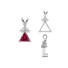 ITI NYC Triangle Shape V-End Pendants With 3 Accents in Sterling Silver (3.00 mm - 9.00 mm)