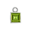 Diamond or Gemstone Square Bezel Drop Charm in 14K White Gold