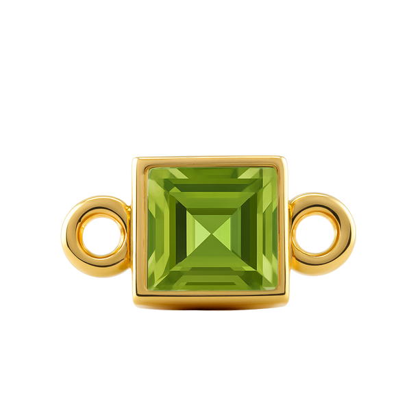 Diamond or Gemstone Square Bezel Bezel/Necklace Charm in 14K Yellow Gold