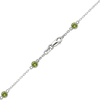 Finished Diamond by the Yard Cable Chain Bracelet in 14K White Gold with Peridot Stones