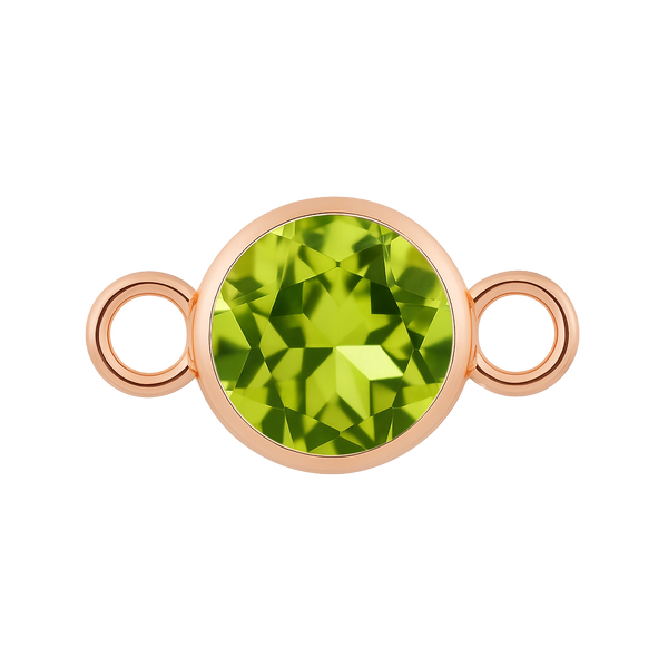 Diamond or Gemstone Bezel Bracelet/Necklace Charm in 14K Rose Gold