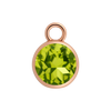 Diamond or Gemstone Bezel Drop Charm in 14K Rose Gold