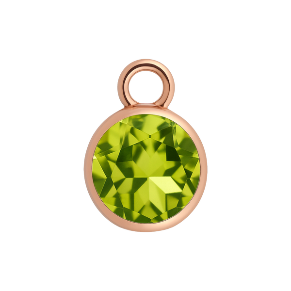 Diamond or Gemstone Bezel Drop Charm in 14K Rose Gold