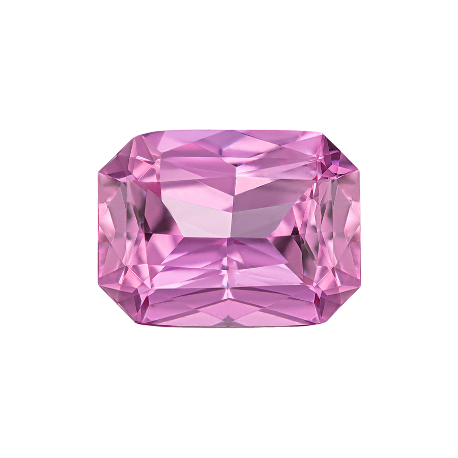 Emerald Shape Pink Tourmaline - October Birthstones