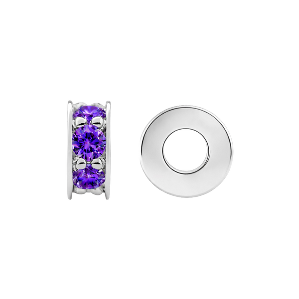 Gemstone Roundel Beads in Sterling Silver (6.3 x 2.5 mm)