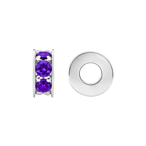 Gemstone Roundel Beads in Sterling Silver (6.3 x 2.5 mm)