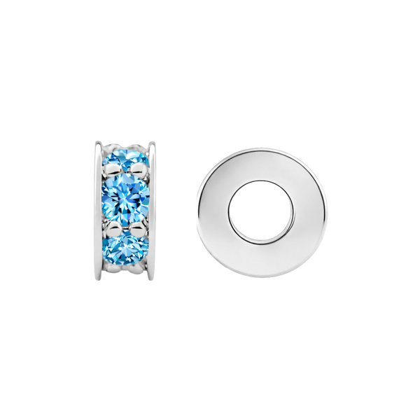 Gemstone Roundel Beads in Sterling Silver (6.3 x 2.5 mm)