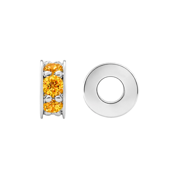 Gemstone Roundel Beads in Sterling Silver (6.3 x 2.5 mm)