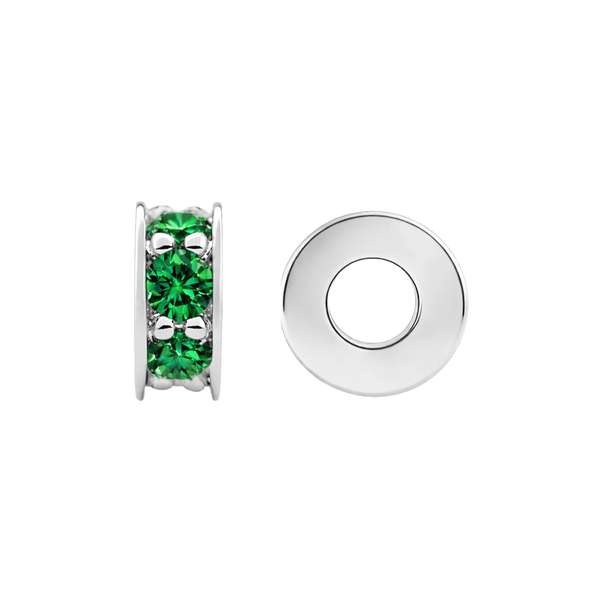 Gemstone Roundel Beads in Sterling Silver (6.3 x 2.5 mm)