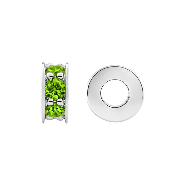 Gemstone Roundel Beads in Sterling Silver (6.3 x 2.5 mm)