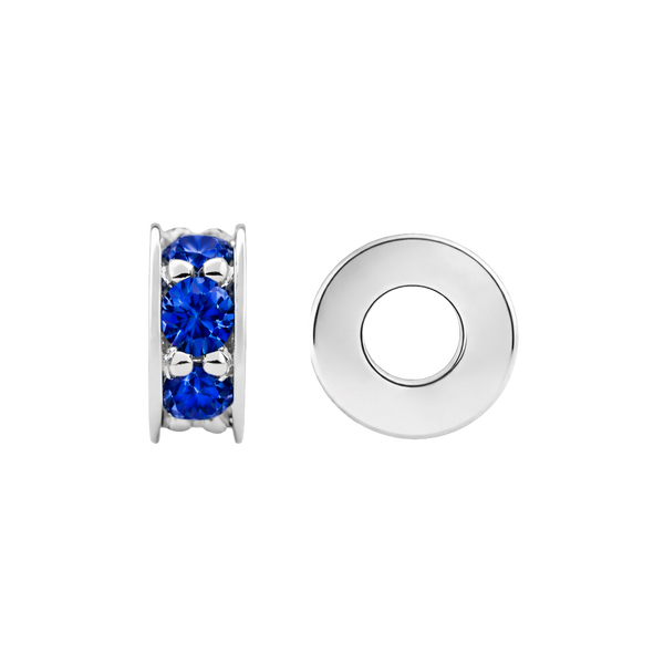 Gemstone Roundel Beads in Sterling Silver (6.3 x 2.5 mm)