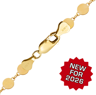 Finished Mirror Round Disc Necklace in 14K Gold-Filled