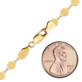 Finished Mirror Round Disc Bracelet in 14K Gold-Filled